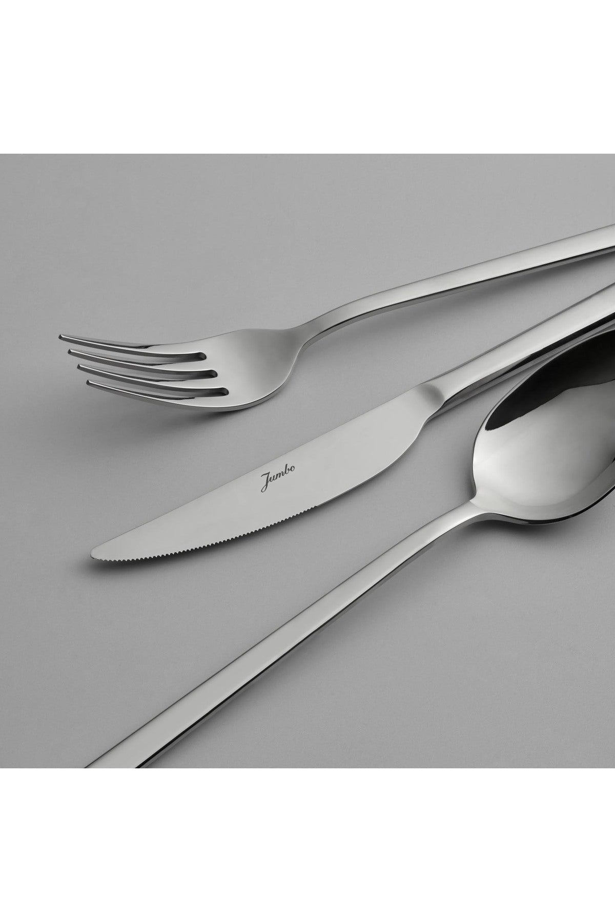 Jumbo 2001 18 Piece 6 Place Setting yemek Flatware Set Steel - MALLTURK