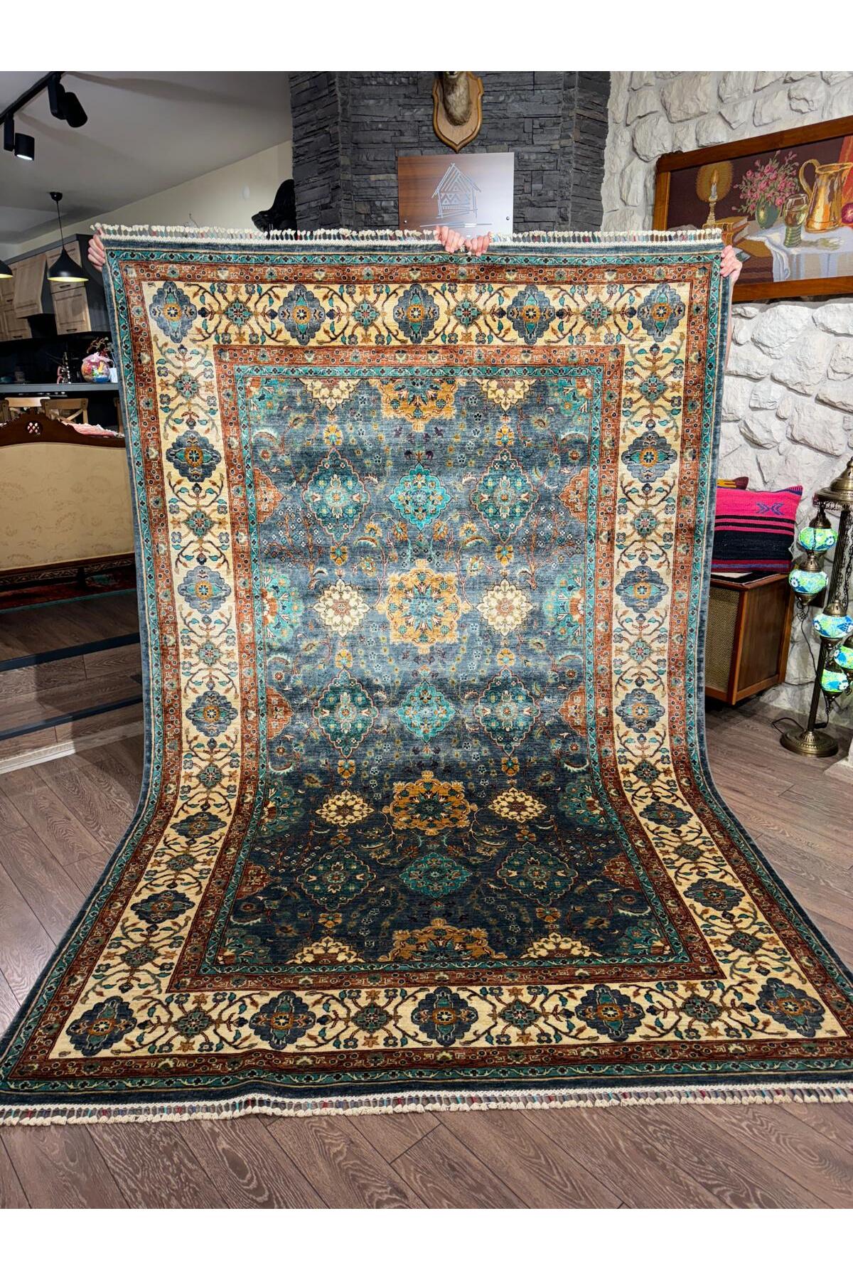 Rustikev Hand-Woven Afgan Sehrazat Rug 211x313 - MALLTURK