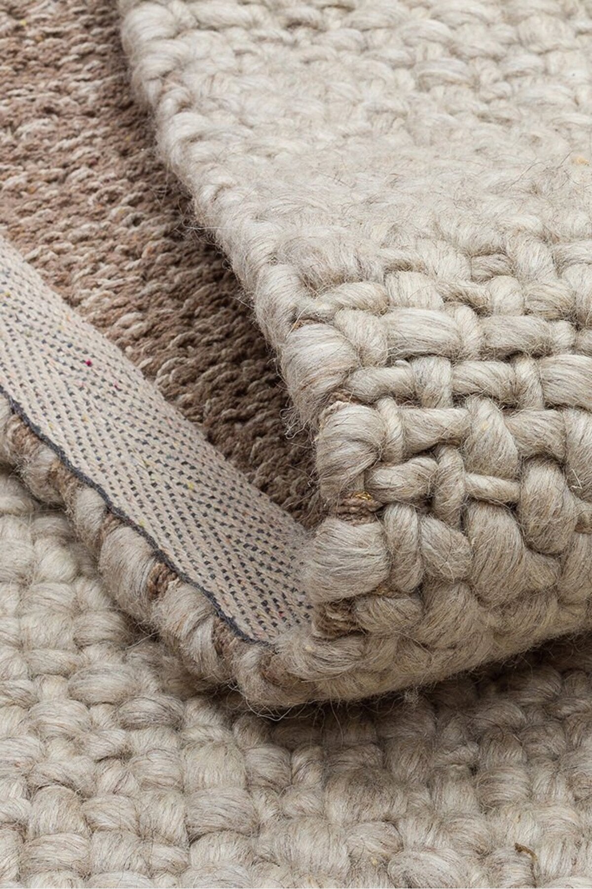 Vog Rug Loopy Hand-Woven Pure Wool and Cotton Rug Scandinavian Style Soft Textured Beige/Gray/Cream Color VogCHK