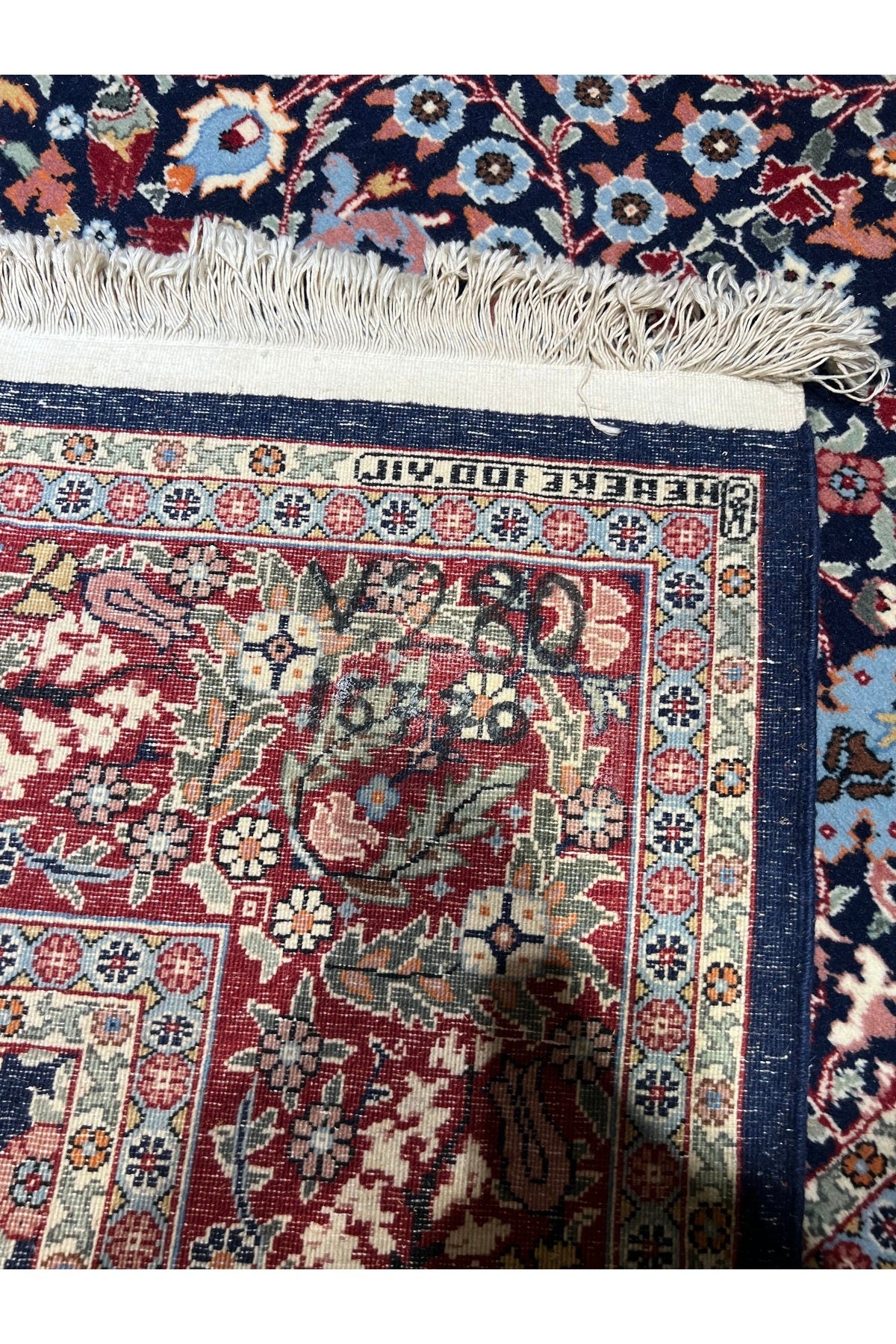 RD RAMAZAN DAG Hand Rug Art Hand-Woven Hereke Rug 100.Anniversary Series Lalezar Design Size 220x150 - MALLTURK