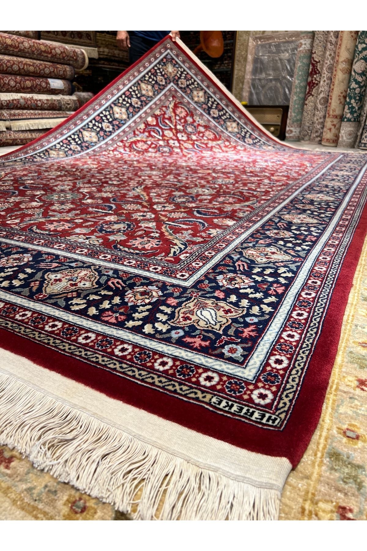 RD RAMAZAN DAG Hand Rug Art Hand-Woven Hereke Rug Signed Premium Quality Cotton Base Wool Weave Natural Dye Size 3x2 - MALLTURK