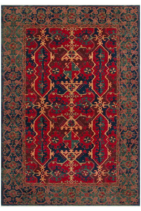 Cool Rug Mardin Red Anatolian Pattern Soft Parlak % 100 Natural Iplik Yunlu Hand-Woven Living Room Rug