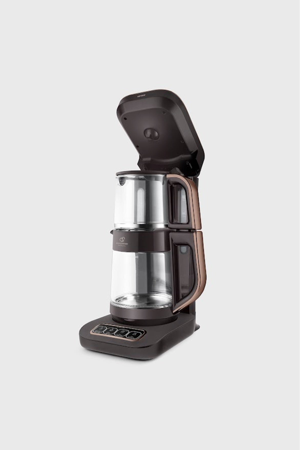 Karaca Tea Lover Robotea Pro 4 in 1 Glass Tea Maker Walnut Brown - MALLTURK