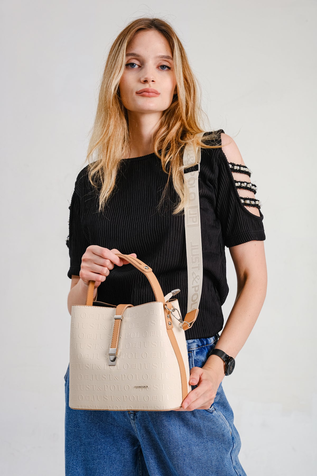 Just Polo Brown Women's Hand and Shoulder Bag 2055 - MALLTURK