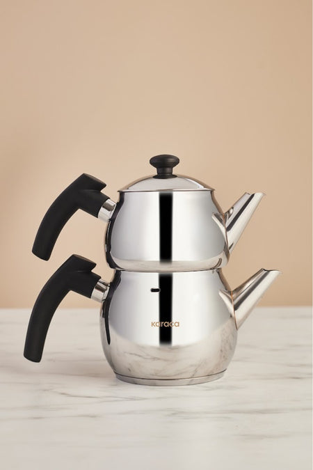 Karaca Adelya induction Base Mini size Black Teapot Set - MALLTURK