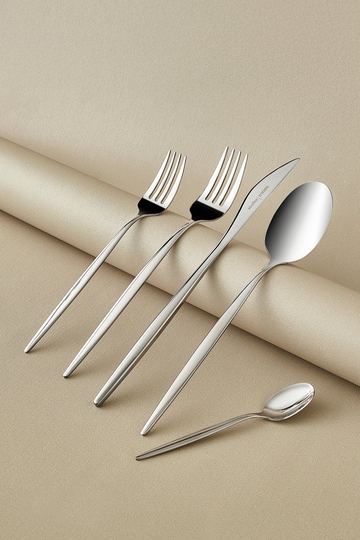 Karaca sintra 40 Piece 8 Place Setting Flatware Set platin - MALLTURK