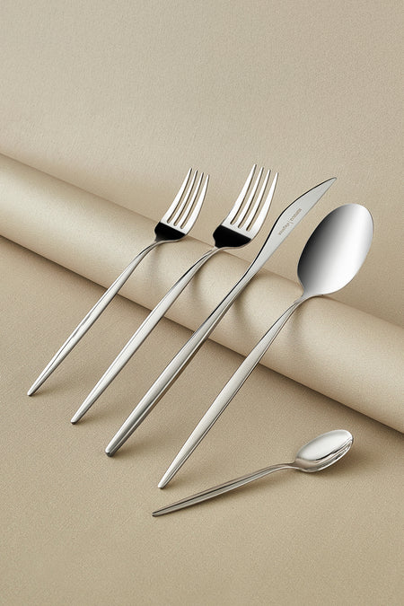 Karaca sintra 40 Piece 8 Place Setting Flatware Set platin - MALLTURK