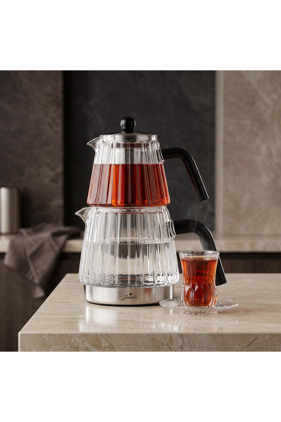 Jumbo Aura Glass induction Base Glass Teapot - MALLTURK