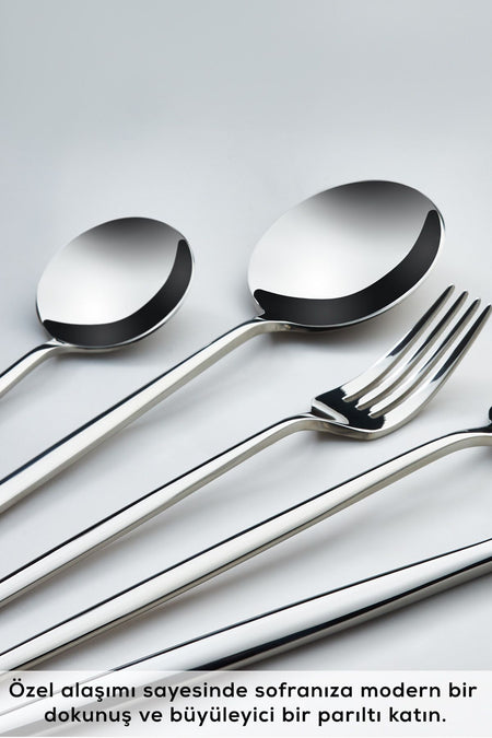 Karaca mild 316 Steel 84 Piece 12 Place Setting premium Flatware Set - MALLTURK