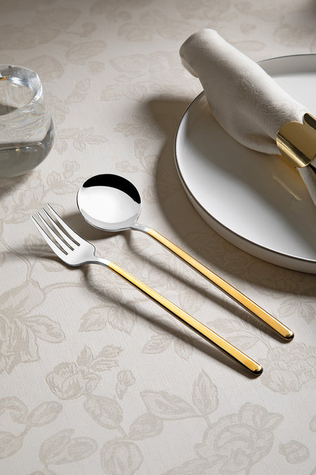 Nehir sofia altin Plain 6 Place Setting 30 Piece Boxed Fork Spoon Set - MALLTURK