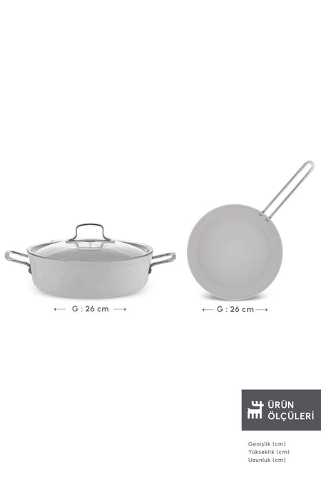 Emsan Biogranit Stone Nonstick 3 Piece Cookware Set