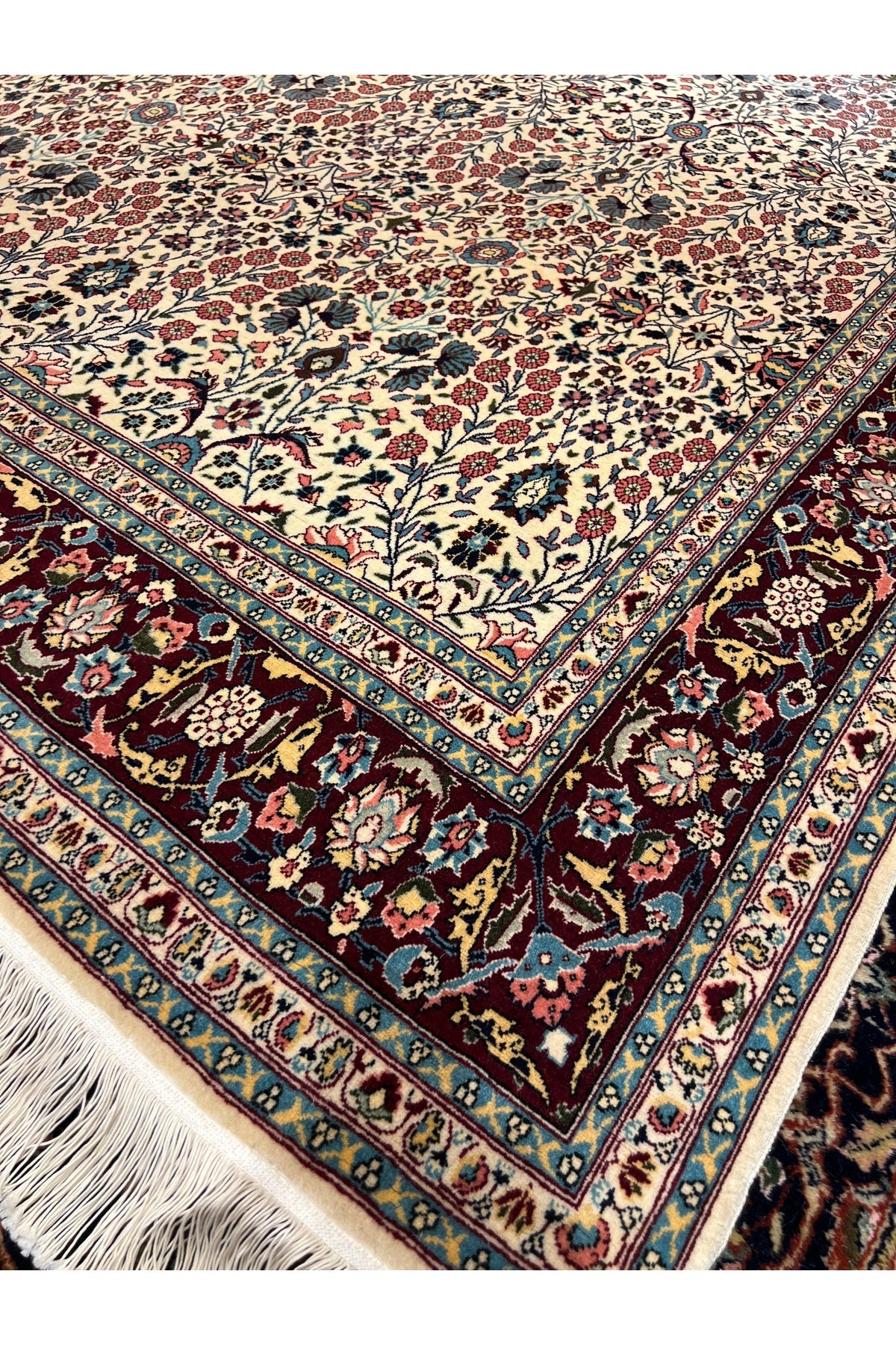 RD RAMAZAN DAG Hand Rug Art Hand-Woven Hereke Rug Seven Mountains Flower Size 314x213 - MALLTURK