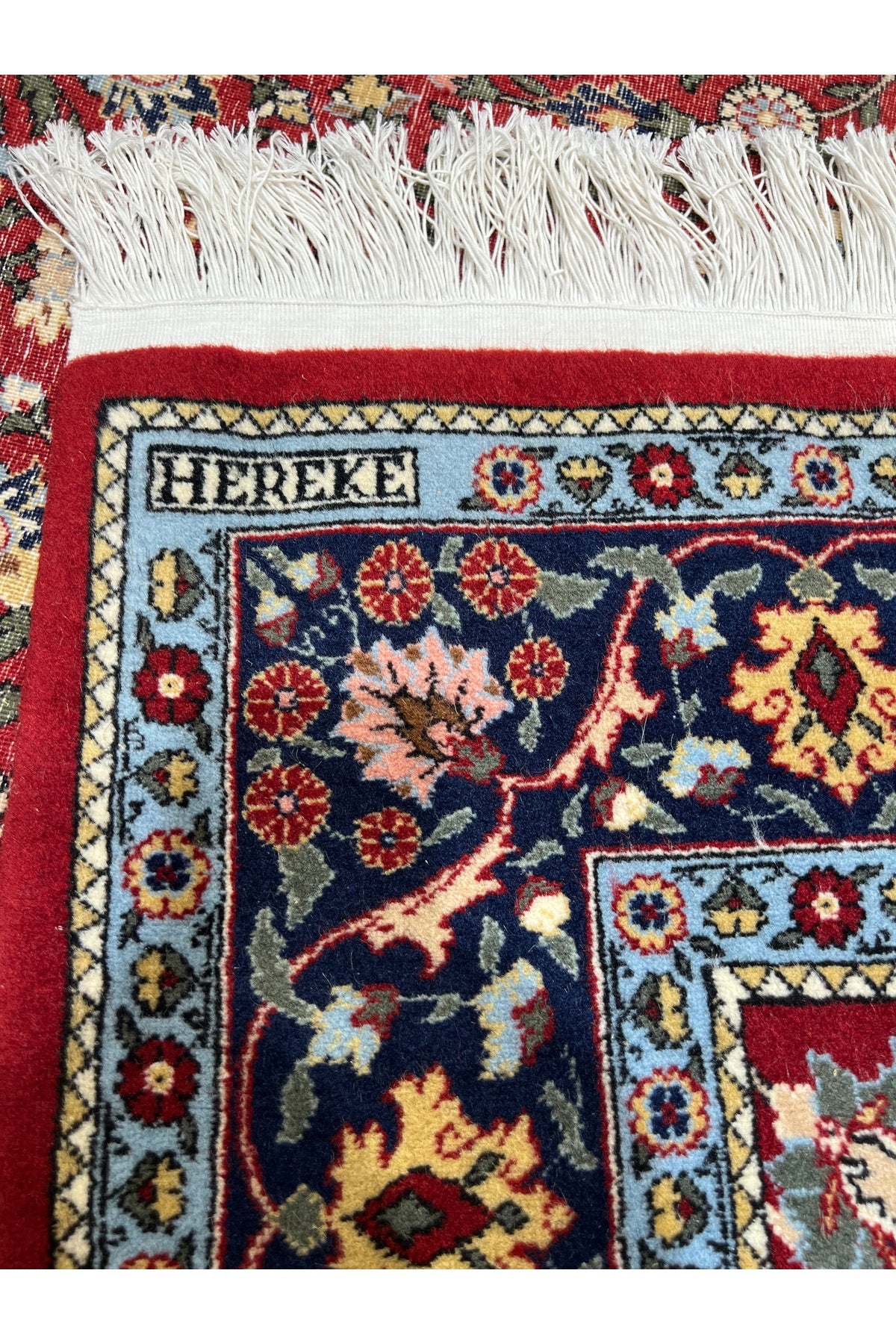 RD RAMAZAN DAG Hand Rug Art Hand-Woven Hereke Rug Signed Wildflower Design Size 305x201 - MALLTURK