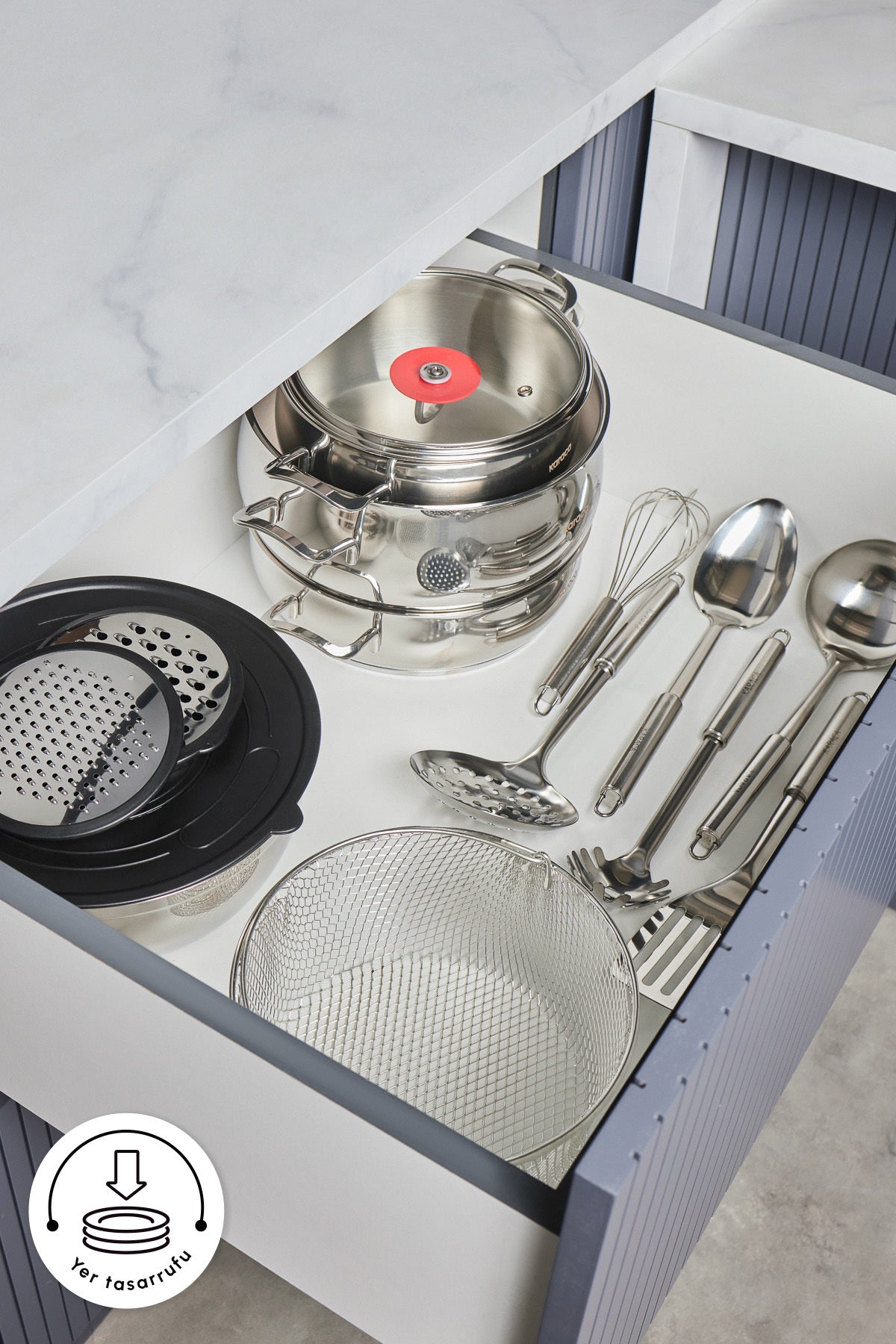 Karaca Karistir Pisir Sakla 18 Piece Karistirma Kabi ve Servis Gerecli Ceyiz Cookware Set - MALLTURK