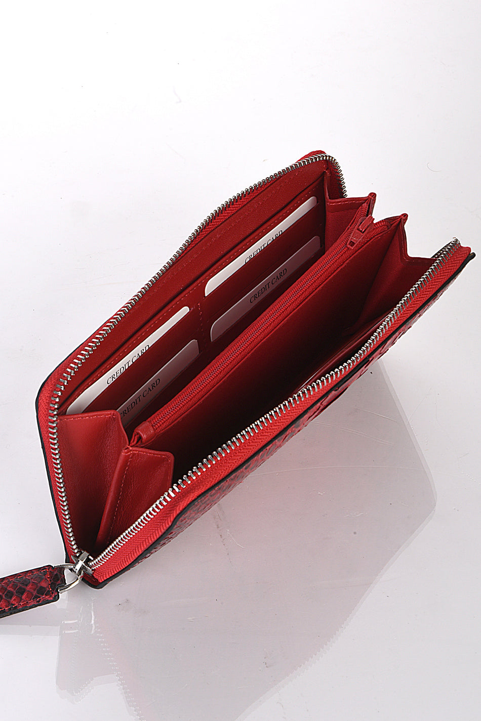 Fubileather Ferrol Women's Wallet Genuine Snake Skin Red