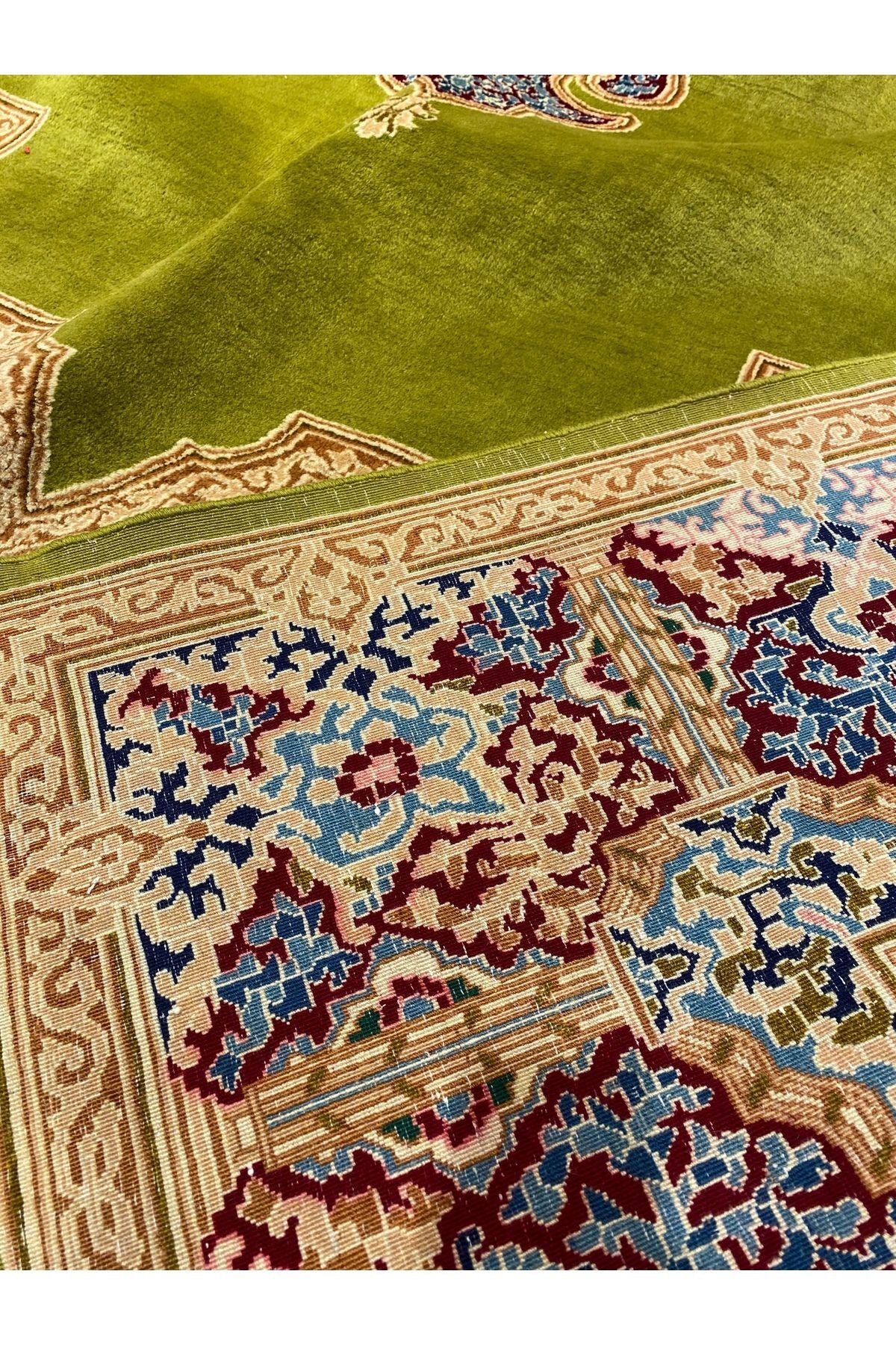 RD RAMAZAN DAG Hand Rug Art Hand-Woven Iranian Kirman Laver Rug Kokboya Two Pieces Available Size 3.60x2.80