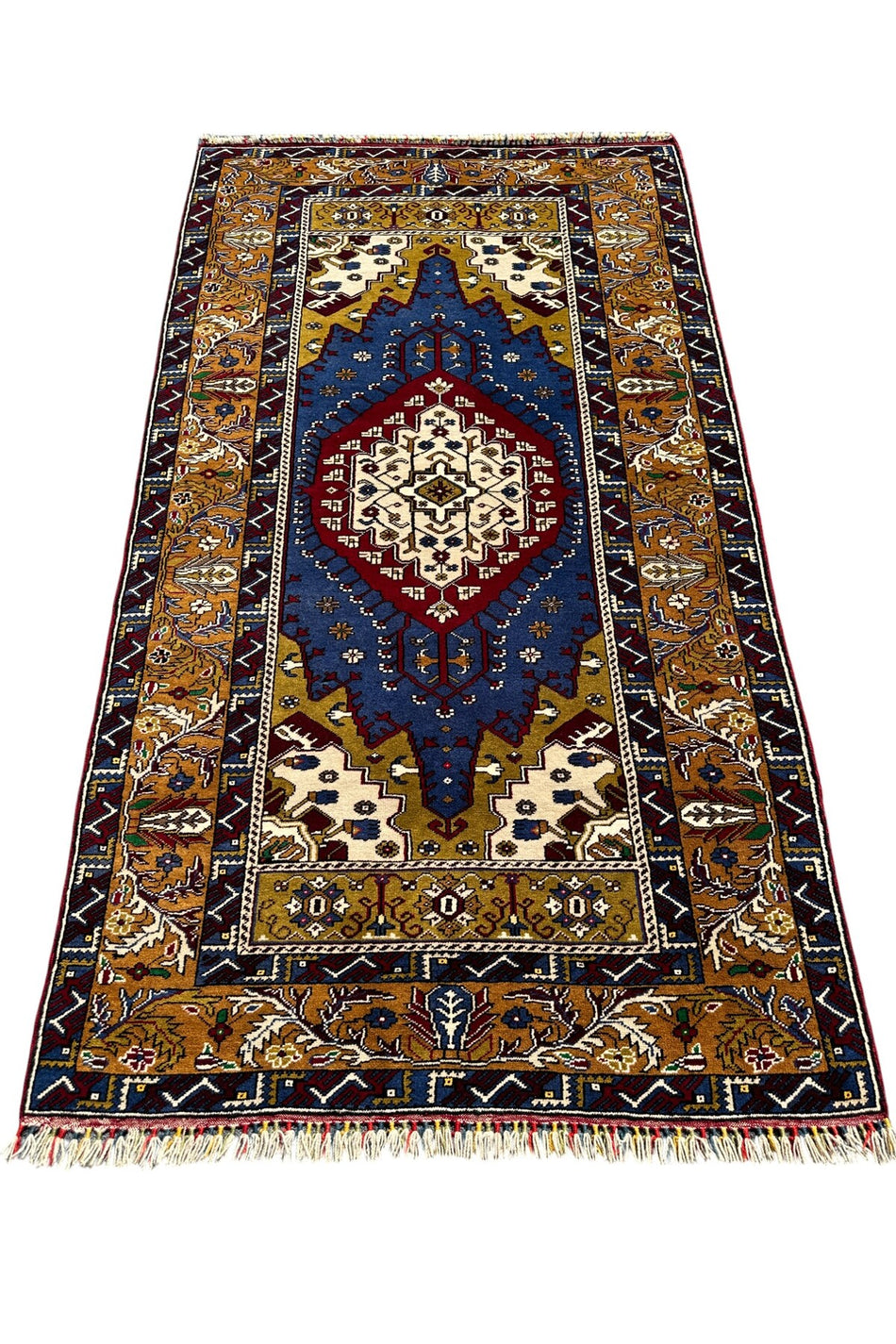 BURAK Hali Handwoven Brand New Yahyalı Carpet 130x240 cm Natural Dye Dark Blue Wool Carpet - MALLTURK