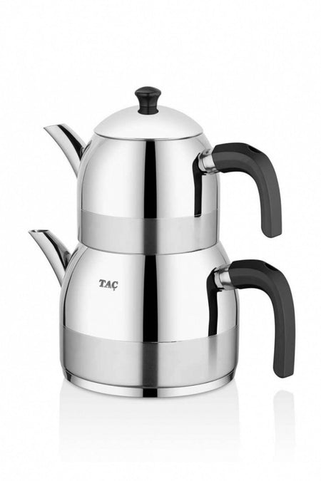 Tac Stainless Steel Vanessa Teapot Set with induction Base, Black Tac-5897 - MALLTURK