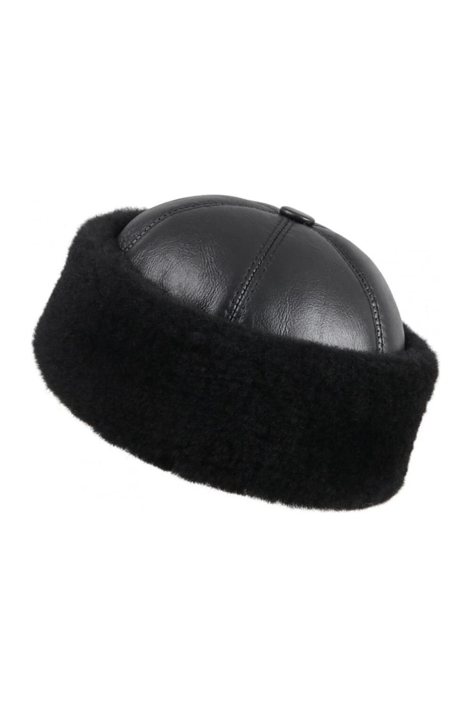 Fubileather Genuine Lambskin Outdoor Fur-Lined Leather Hat