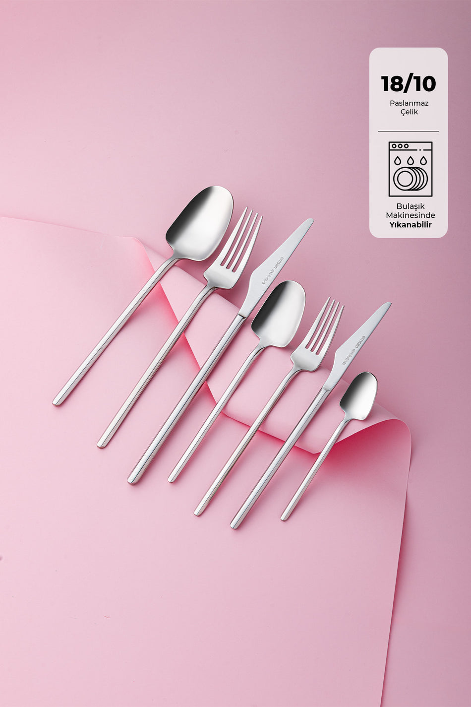 Emsan destrier 84 Piece 12 Place Setting Boxed Flatware Set - MALLTURK