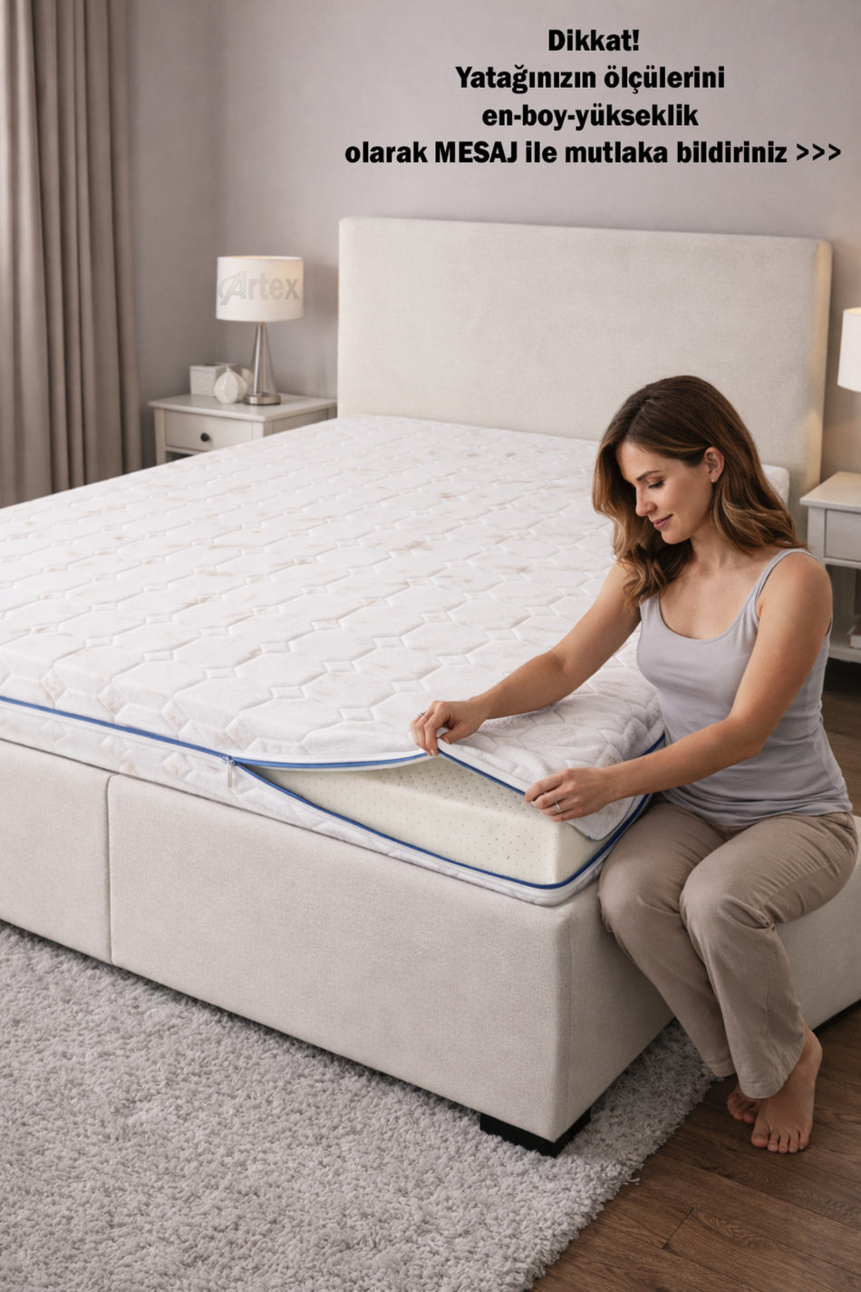 Artex Kilif Cotton Quilted Mattress Protector - MALLTURK