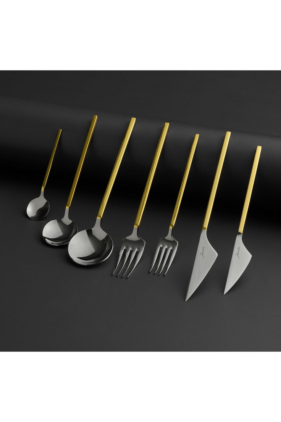 Jumbo 9100 altin 12 Place Setting 84 Piece Flatware Set - MALLTURK