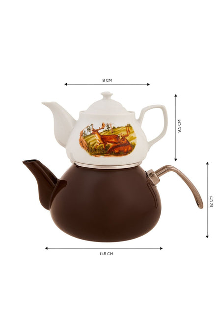 Karaca Legend Midi Grove Porcelain Teapot and infuser Set - MALLTURK
