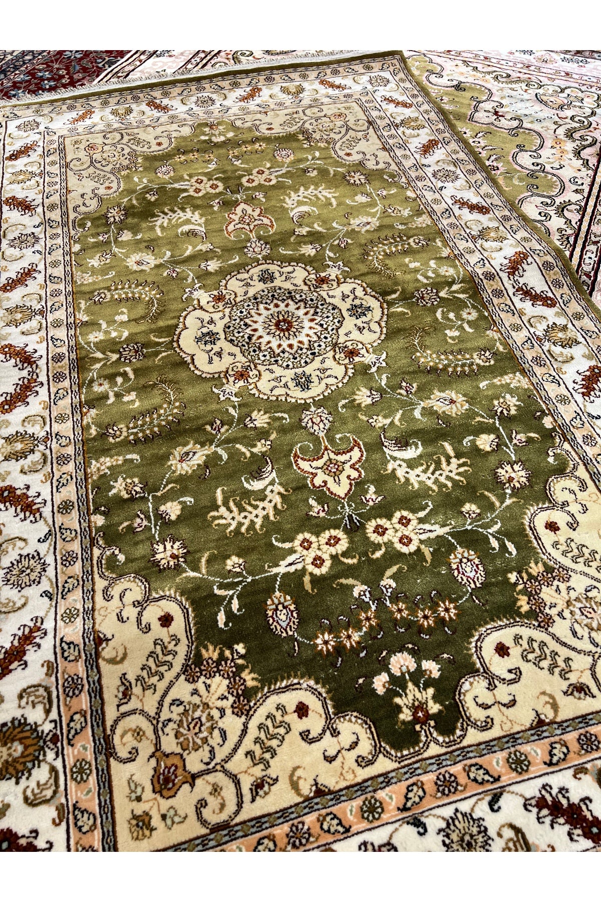 RD RAMAZAN DAG Hand Rug Art Hand-Woven Chinese Silk Rug Two Pieces Available Size 1.85x1.24 and 1.50x92 - MALLTURK