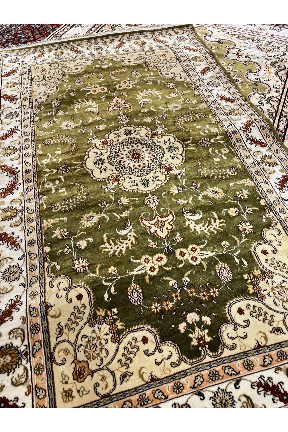RD RAMAZAN DAG Hand Rug Art Hand-Woven Chinese Silk Rug Two Pieces Available Size 1.85x1.24 and 1.50x92