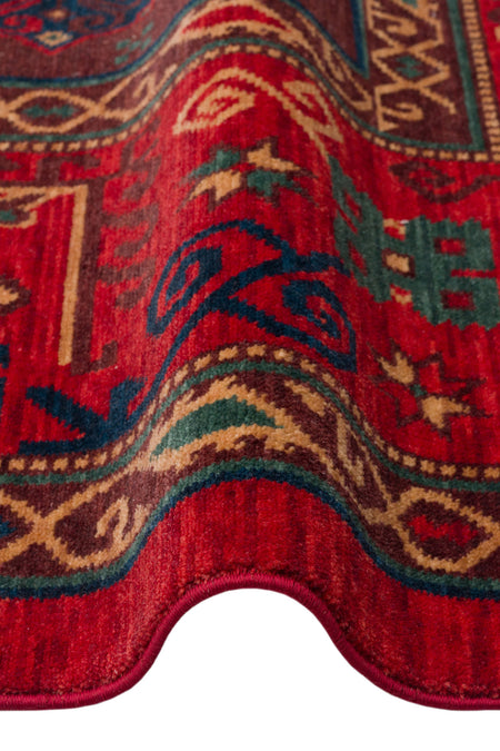 Cool Rug Mardin Red Ethnic Pattern Hand-Woven Authentic Antique Wool Four Season Vintage Living Room Ev Room Rug - MALLTURK