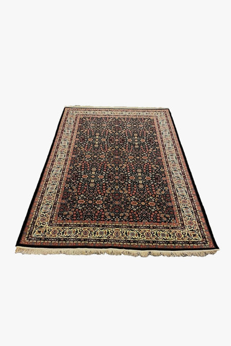 FT Halicilik Sumerbank Hereke Hand-Woven Rug Black Zemin Seven Mountains Flower Deseni- [200 cm * 290 cm ] - MALLTURK