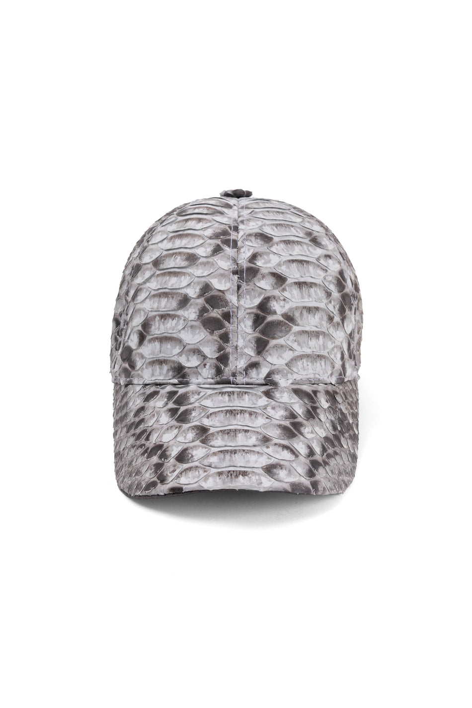 Fubileather Python Skin Baseball Cap Unisex Gray