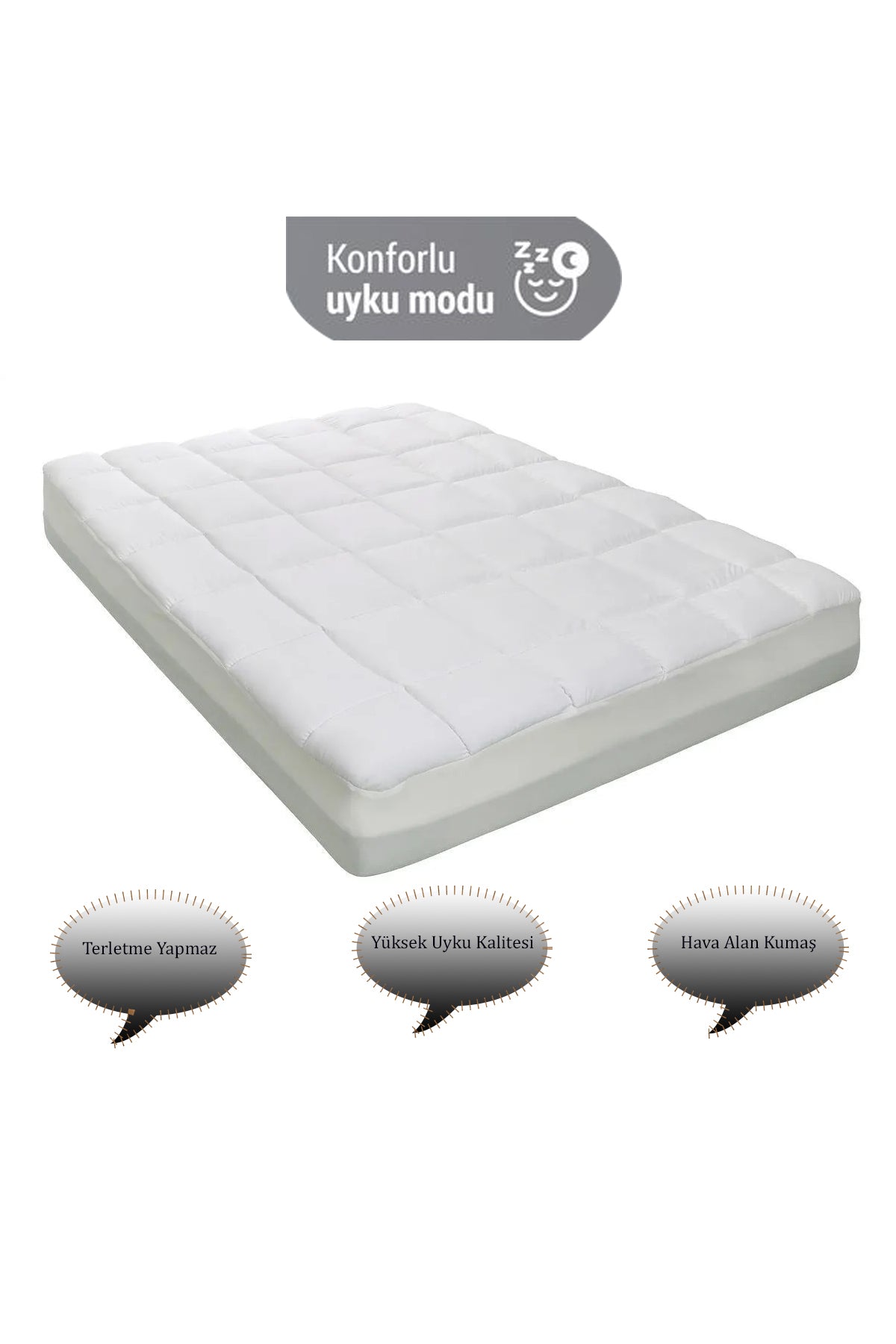 Genel Markalar Rovigo Home Cotton Fitted Mattress Pad - MALLTURK