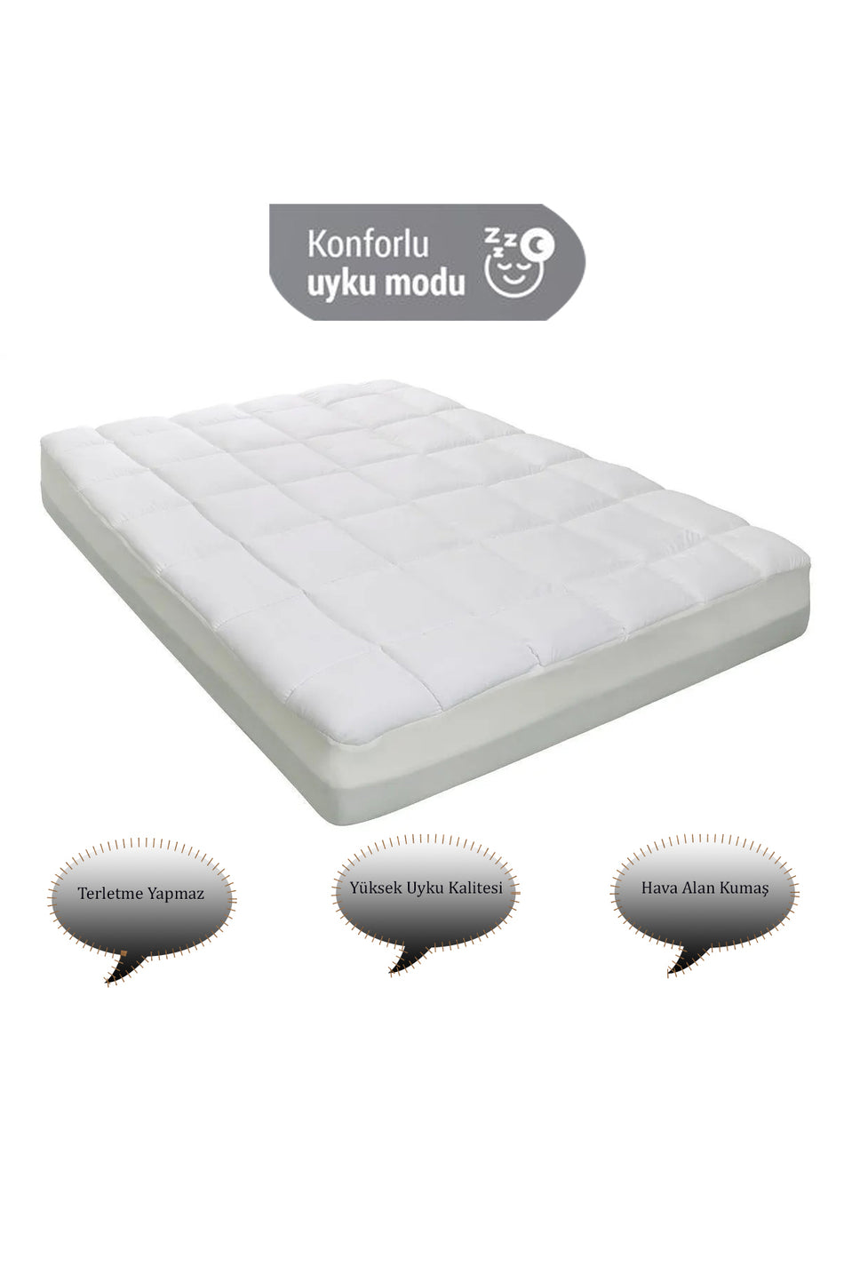 Genel Markalar Rovigo Home Cotton Fitted Mattress Pad - MALLTURK