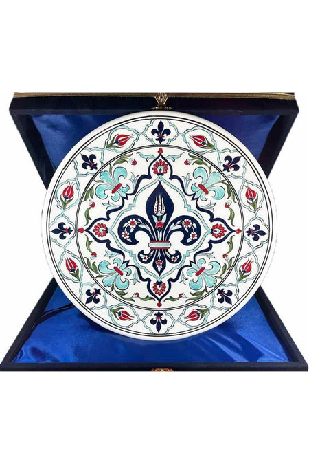 Cini Evi Iznik Tile Plate Fransa Turkiye Is Gift 30 cm - MALLTURK
