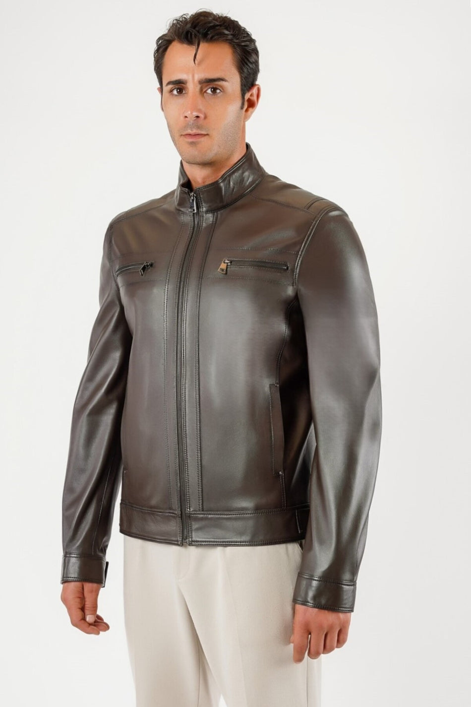 Кожаная куртка Leather Club цвета кофе