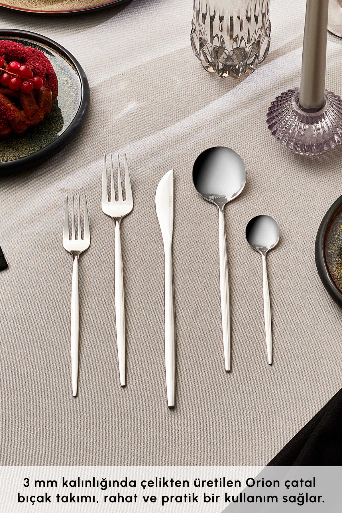 Karaca orion platin 6 Place Setting 30 Piece Flatware Set - MALLTURK
