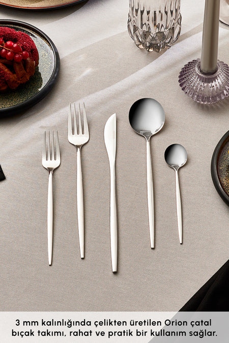 Karaca orion platin 6 Place Setting 30 Piece Flatware Set - MALLTURK