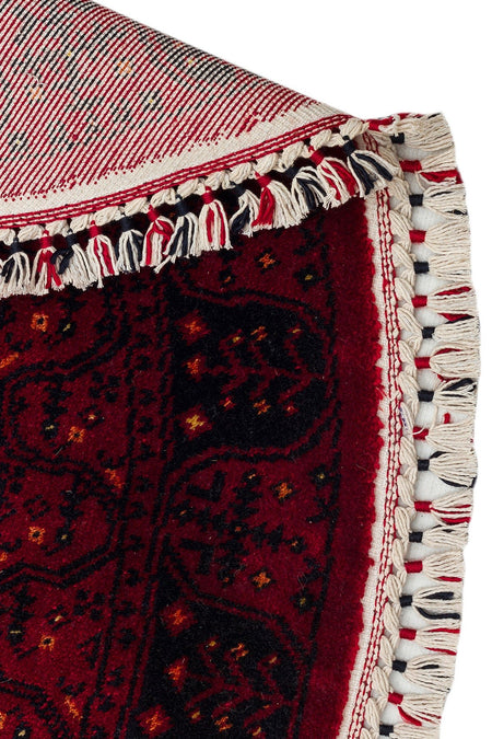 Cool Hali Beyoglu Red Vintage Authentic Round Rug Tencel Natural Yarn Handwoven Circle Home Room Living Room Rug - MALLTURK
