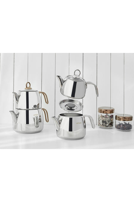 Emsan Teatanyum Maxi induction Base Teapot Set 1.2-2.5Lt - MALLTURK