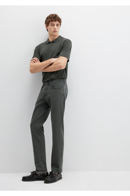 Mavi Hunter Moss Green Comfort Gabardine Trousers 0020285644 - MALLTURK