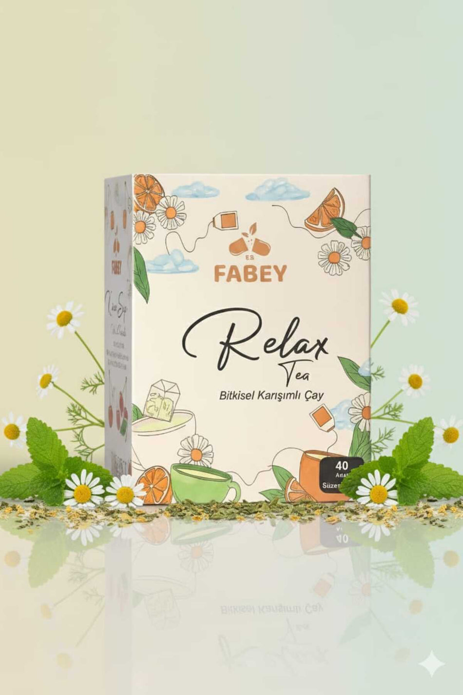 Esfabey Relax Tea Herbal Blend Tea, 40 Filter Bags