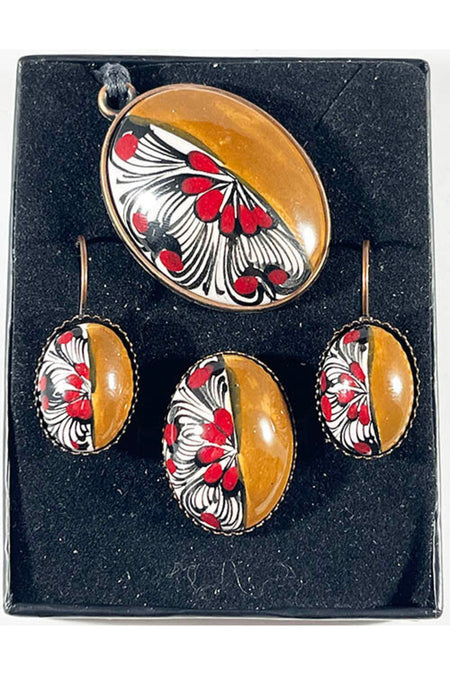 Cini Evi Tile Jewelry Set Milk Coffee and Halic - MALLTURK
