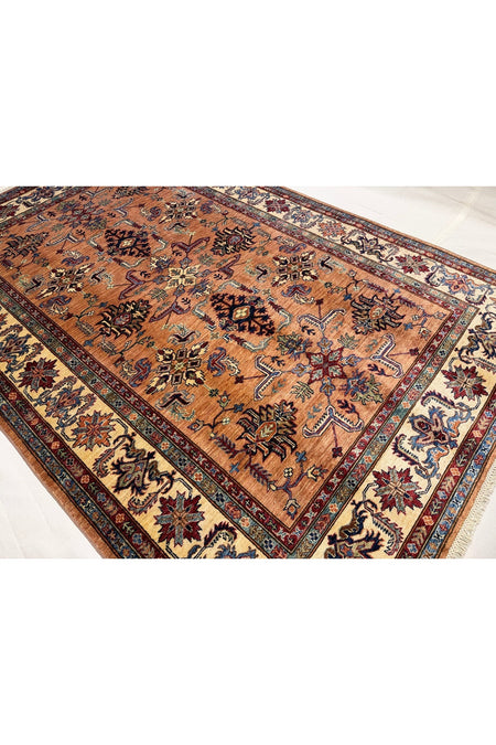 Afghan Rug Hand-Woven 100% Wool Natural Dye Handicraft ile Harika Kazak Design