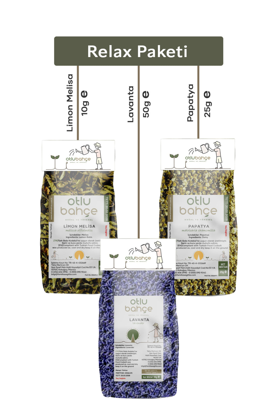 Herbal Garden Relax Trio - Lavender, Lemon Balm, Chamomile