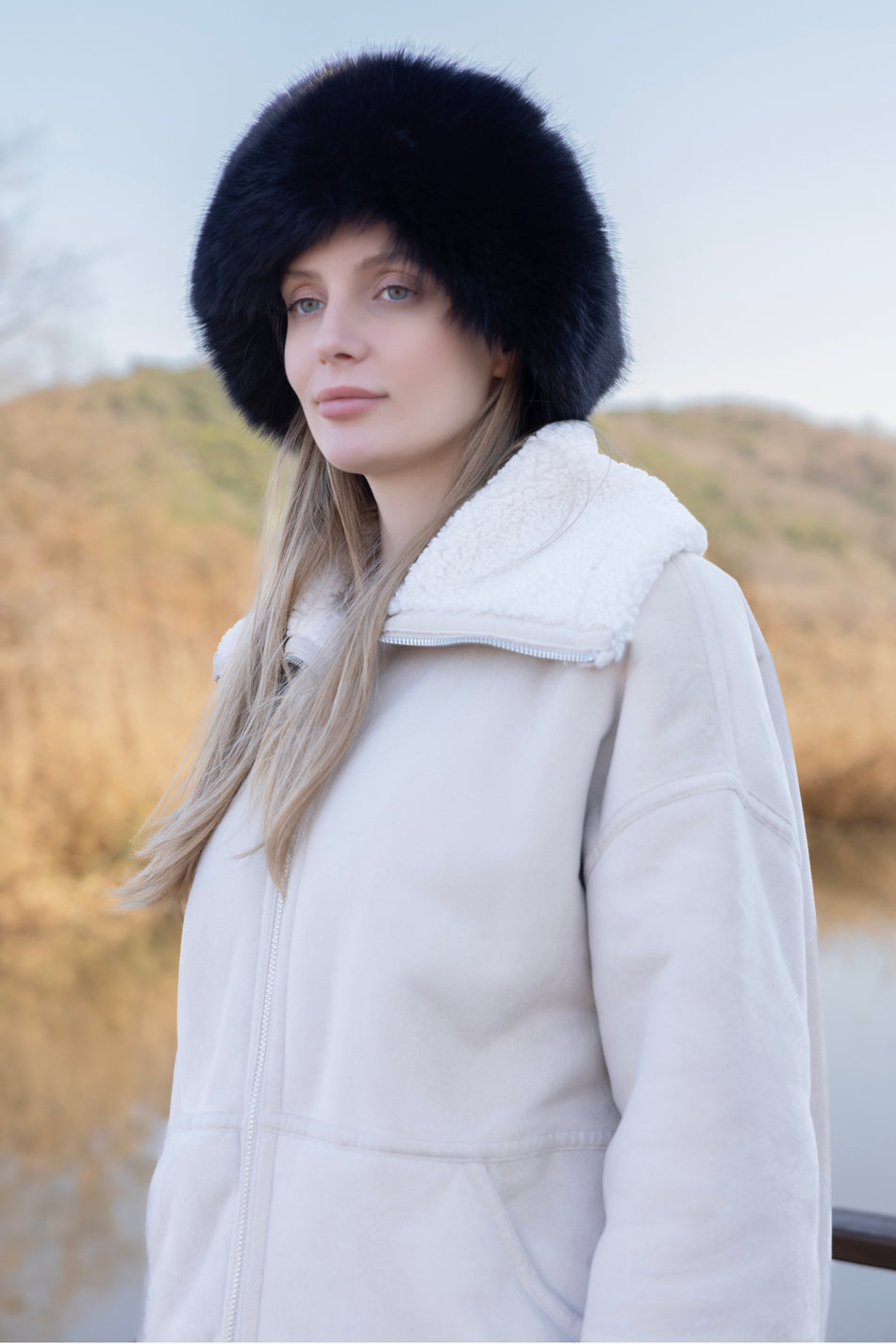 Fubileather Genuine Leather Fur Hat | Horse Riding, Skiing |