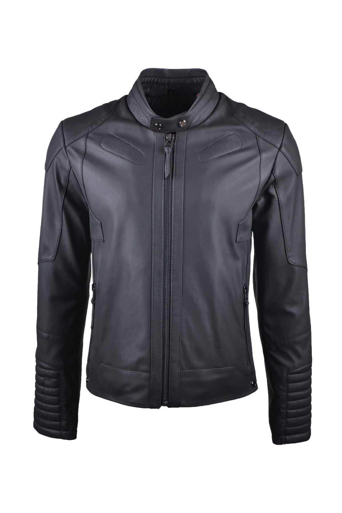 ALIN Kane Men's Genuine Leather Fit Leather Jacket Black - MALLTURK