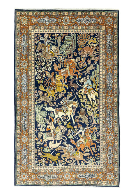 Soho Antiq Tan Av Sahnesi Patterned Iranian Rug 131x225 cm - MALLTURK
