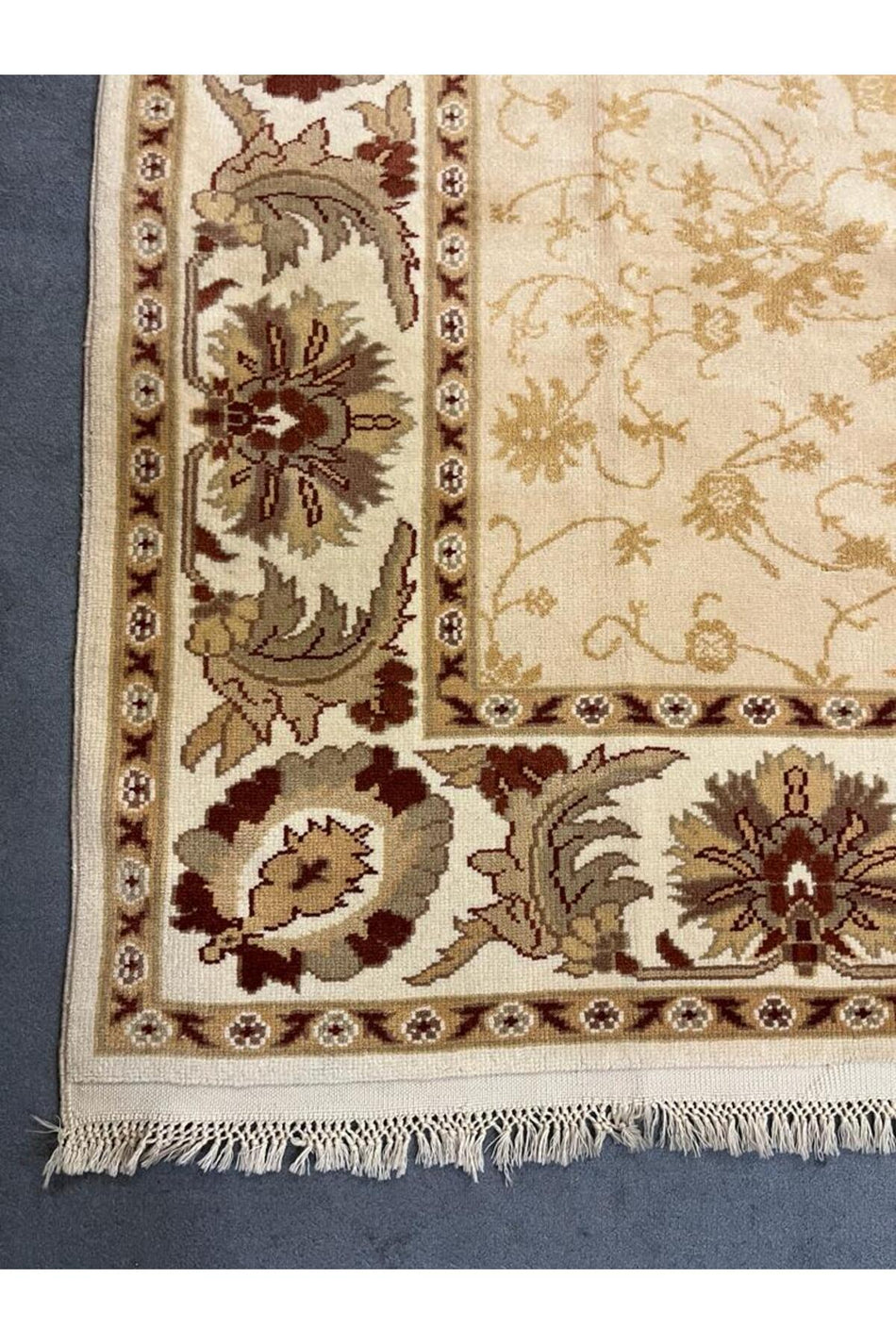 FT Carpetry Usak Handwoven Carpet Hand Rug Beige - MALLTURK