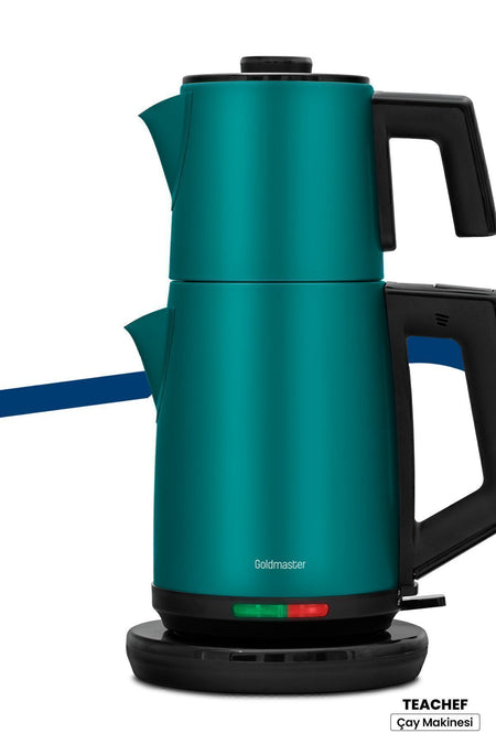 GoldMaster Teachef Green Stainless Steel Drip-Free Design Steel Tea Maker and Kettle - MALLTURK